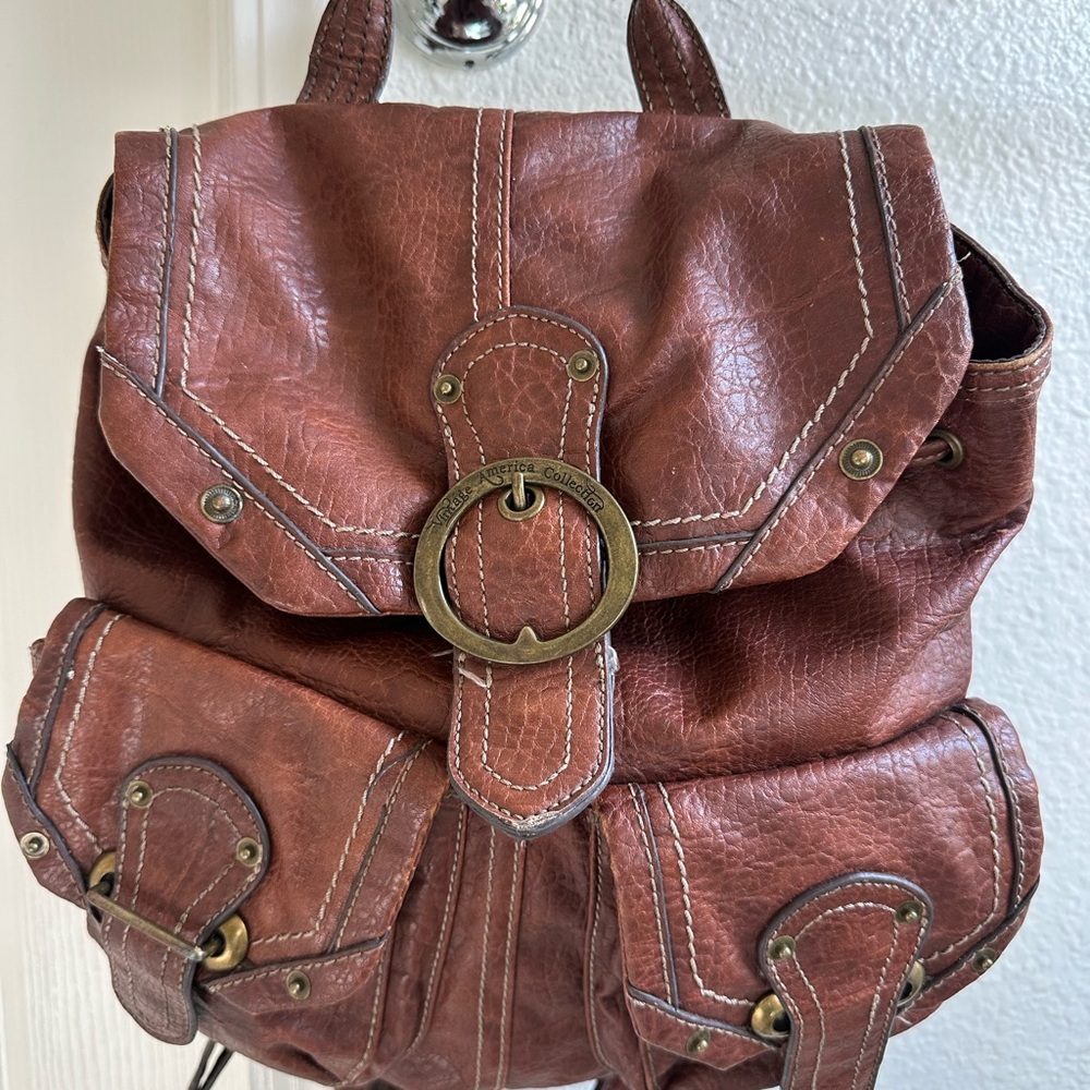 American Vintage Rich Brown Leather Backpack
